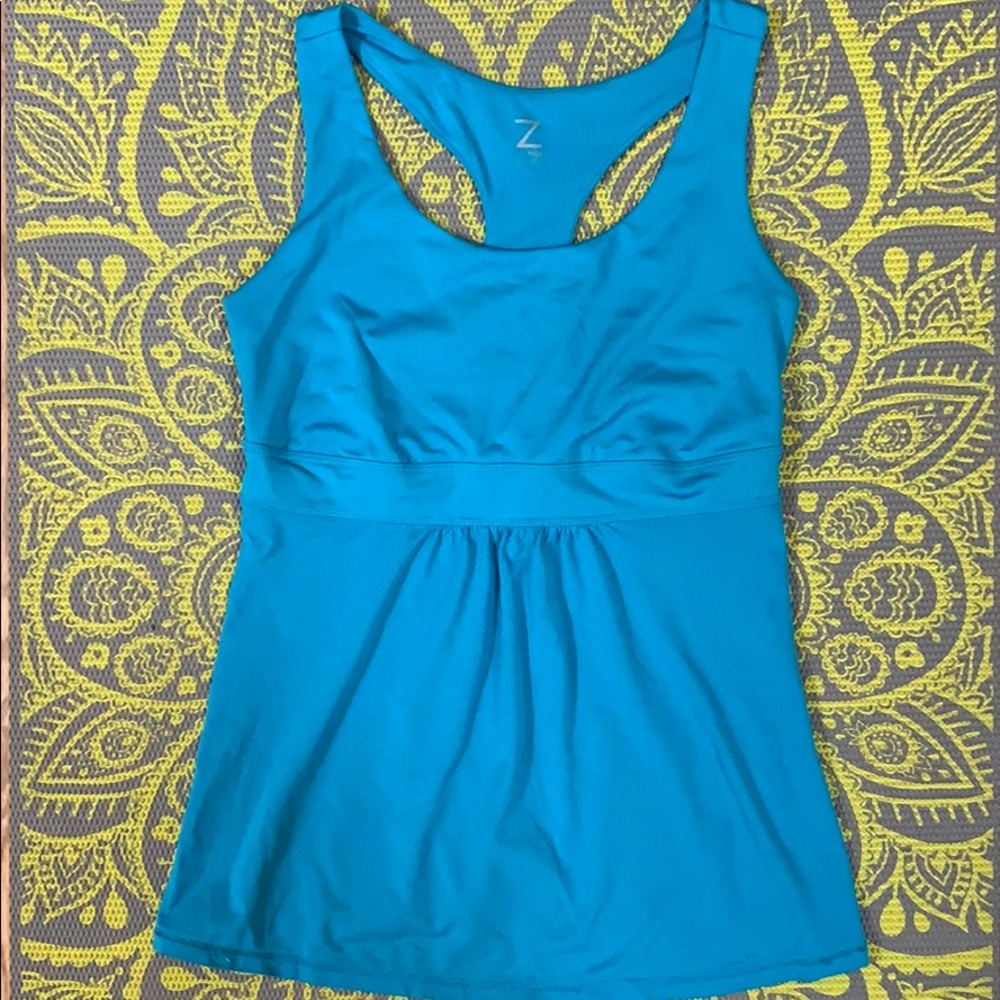 turquoise Zella racerback workout tank top, S